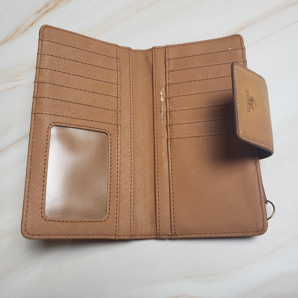Fossil Emma Tab Tan Snap Clutch Wallet - image 7